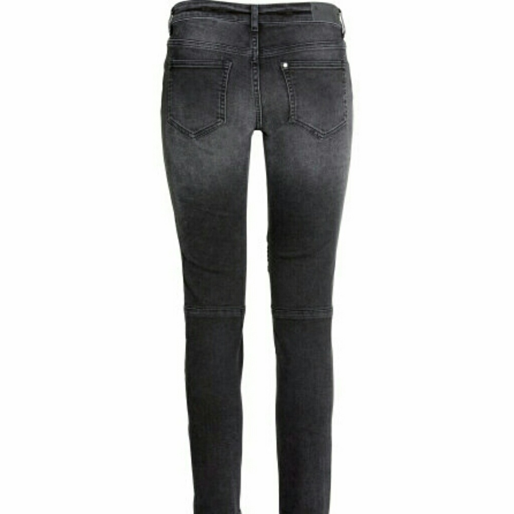 H&M • skinny low cropped ankle moto jeans - Picture 3 of 6
